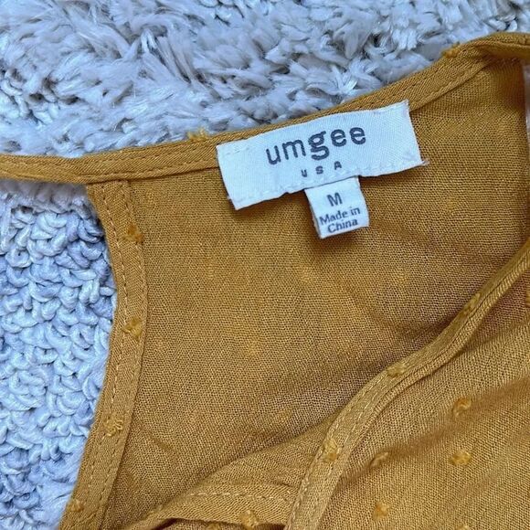 Umgee Mustard Gold Boho Sleeveless Top Size M - Picture 4 of 6